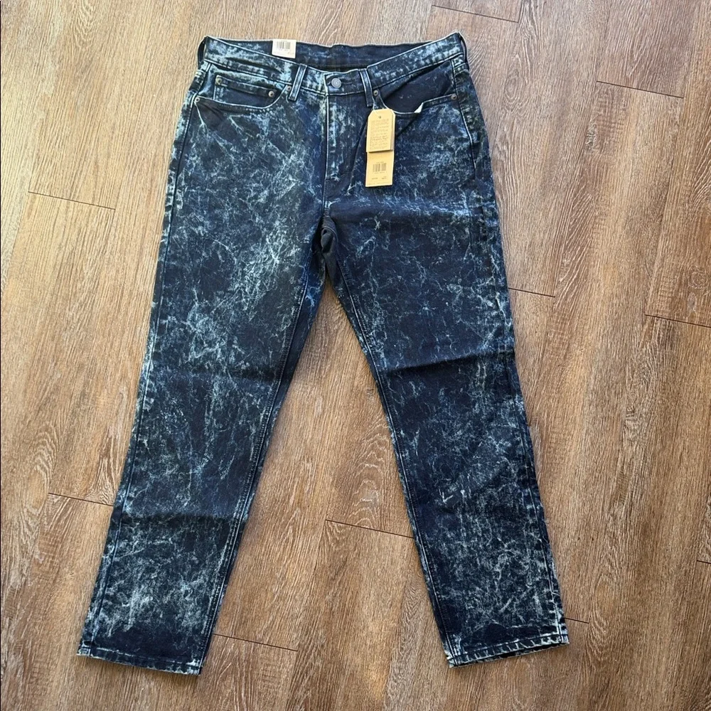 Levi's 541 Men's Acid Washed Navy Blue Straight Jeans - Picture 6 of 9
